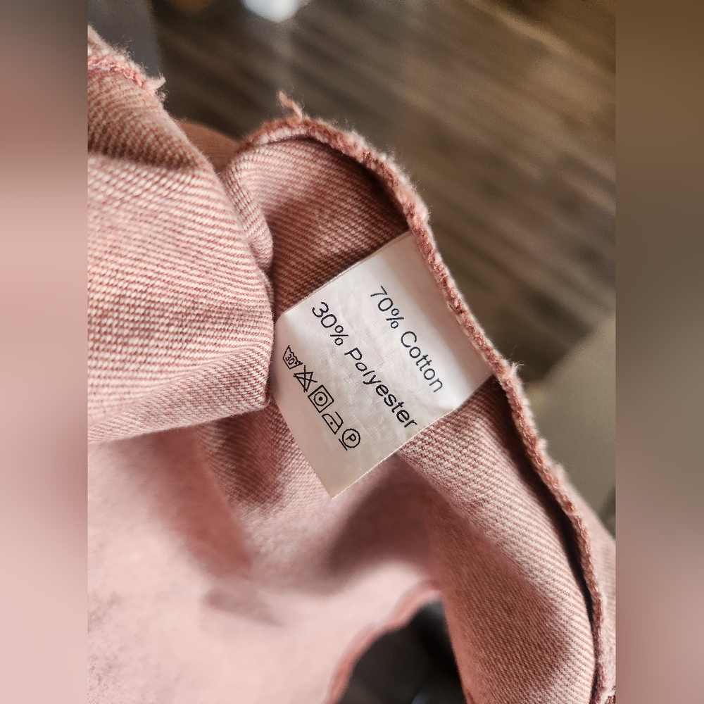 Rustic Rose Washed Denim  Button-Up Shirt/Shacket - Picture 8 of 8